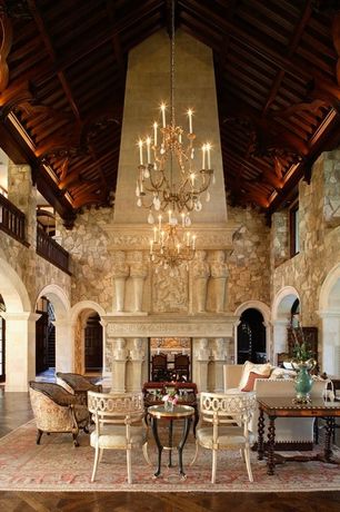 Living Room Stone Fireplace Cathedral Ceiling