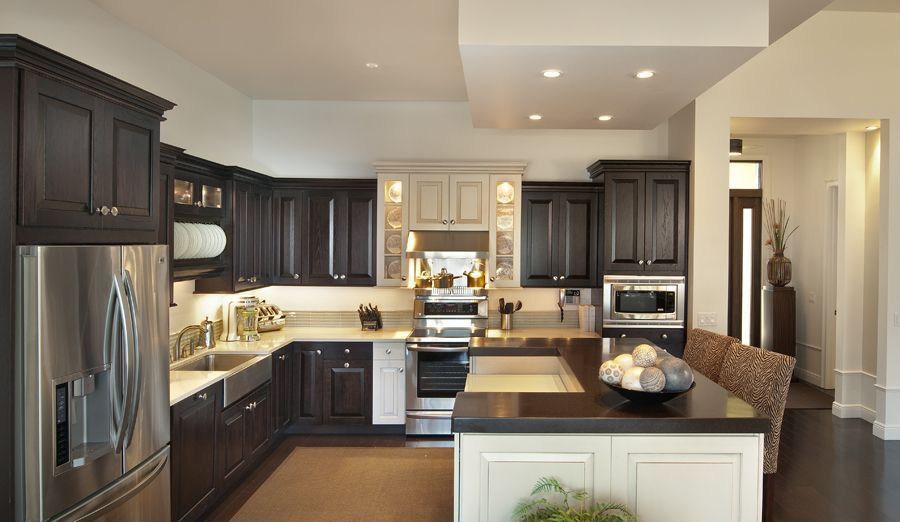 Traditional Kitchen with Quartz counters, Glass panel, Pental quartz clay pebble bq307, gas range, High ceiling, Paint