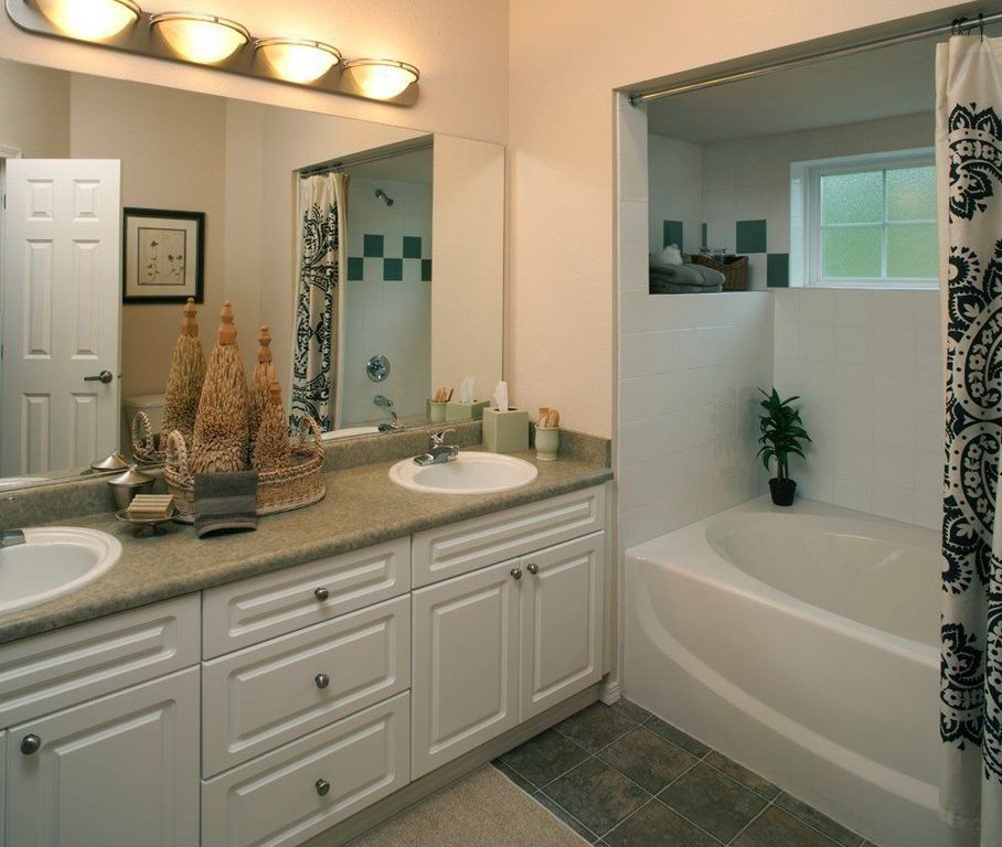 Traditional Master Bathroom with full backsplash, Standard height, Raised panel, Simple Granite, Master bathroom, Shower
