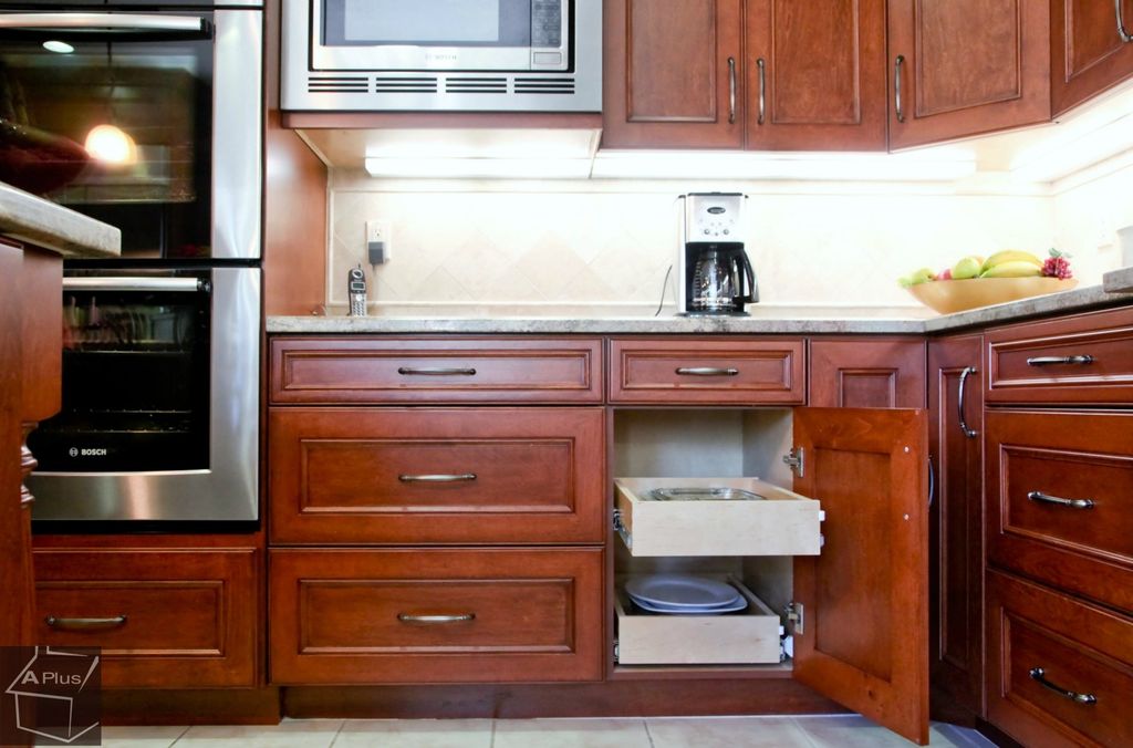 Traditional Kitchen with Slide-A-Shelf Made-To-Fit Slide-Out Shelf, Full Extension, Ready To Finish Maple Front